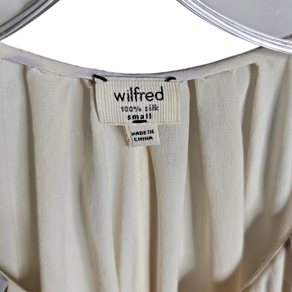 Wilfred Silk Crepe Ruched Pleated Goddess Tunic Neutral Watercolours fits L - XL - Picture 9 of 13